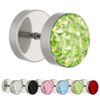 Treuheld Piercing Fake Plug - Silber - Schutzschicht - Kristall [2.] - schwarz