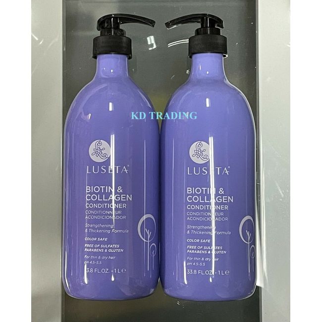 (2-Pk) LUSETA ~ BIOTIN & COLLAGEN CONDITIONER Strengthen & Thicken Thin Dry Hair