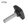 sourcing map 4pcs Tee Wing Knobs Thumb Screws M8 x 30mm Standard Male Thread Plastic T Knobs Handles Hand Clamping Thumbscrew, Black