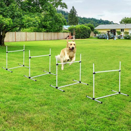 4 Piece Adjustable Dog Jump Bar Pet Exercise Kit Agility Training Equipment