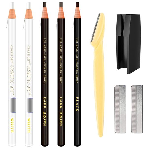 Waterproof Eyebrow Pencils Brow Pencil Set For Marking, Filling And Outlining, Tattoo Makeup And Microblading Supplies Kit-Eyebrow Shaper, Eyebrow Trimmers Blades