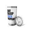 Eat Sleep Hack Repeat Hacking Cybersecurity Technology Stainless Steel Insulated Tumbler