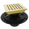 WEBANG 4 Inch Square Shower Floor Drain & Flange,Quadrato Pattern Grate NEW