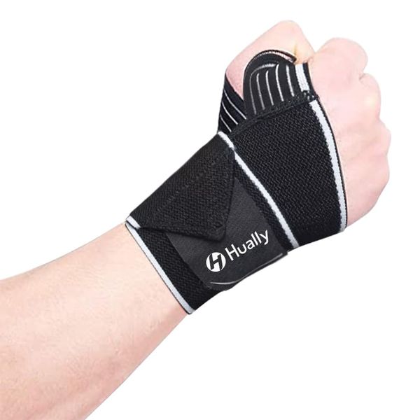 Hually Handgelenkbandagen, Handgelenkstütze atmungsaktive für Damen und Herren, Handgelenkschoner passt Links und reches verstellbare Wrist Wraps für Sport, Fitness, Krafttraining, Bodybuilding