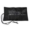 NANSHY Makeup Brush Roll Up Case Wrap Wallet Without Brushes (18 Pockets, Black) Travel Friendly Holder & Portable Organiser Bag with Flap & Adjustable Strap
