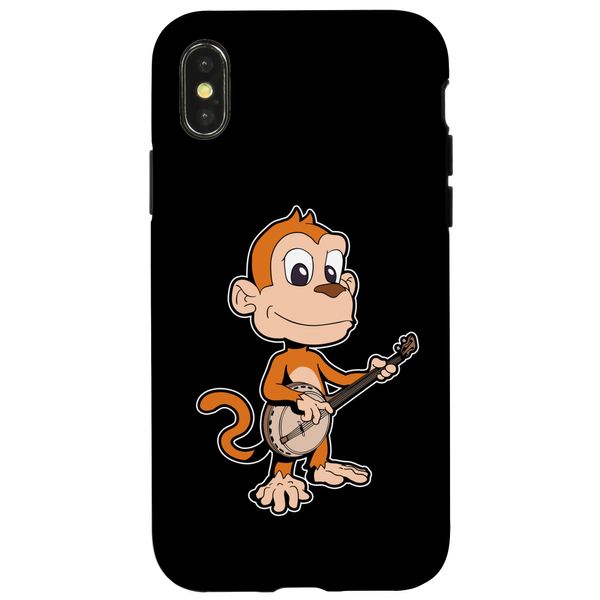 iPhone X/XS Comic monkey playing banjo Case
