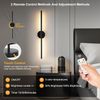 Wireless Battery Operated Wall Sconces with Remote, Black Rechargeable Led Wall