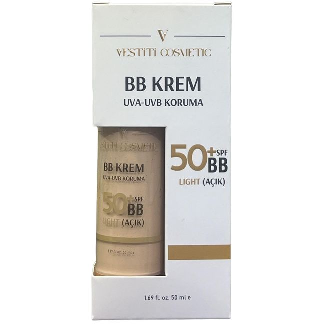 Vestiti Kozmetik BB Krem, Açık Ton, UVA - UVB +50 SPF Koruma, 50 ml