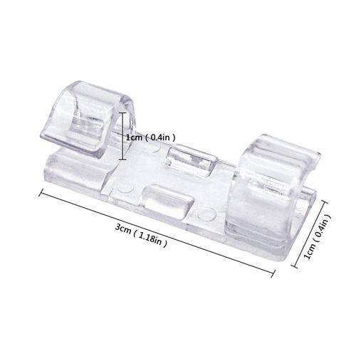 40 Pack Transparent Cable Clips, SACONELL Strong Self-Adhesive Cable Drop Wire Holder, Durable Mount-Round Plastic Cord Management Organiser Clamps for Home and Office