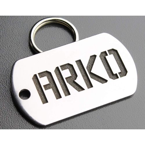 Pawsitively Pet Tags DEEP Custom Stainless Steel Pet ID Tags Front and Back Engraved Dog Tags Personalized for Dogs and Cats (Military Dog TAG 7/8" x1-1/2)