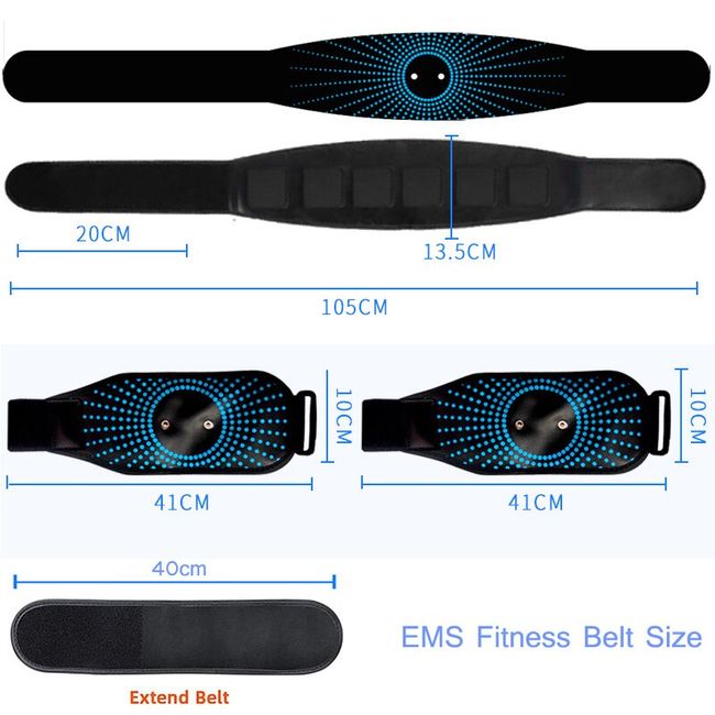 EMS Muscle Stimulator Abs Abdominal Trainer Toning Belt USB Recharge Body  Belly Weight Loss Home Gym