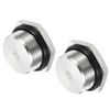 M METERXITY 2 Pack Male Plug - Thread Hexagon Head Socket Solid Pipe Fitting with Sealing Rubber Ring, Anti-Rust, Apply to Water Pipe (M25x1.5, Silver Tone)