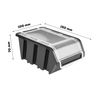 10 x Stacking Box with Lid, Workshop, Stacking Box, Sorting Box, 100 x 155 x 70 cm, Black, Stackable Plastic Storage Boxes
