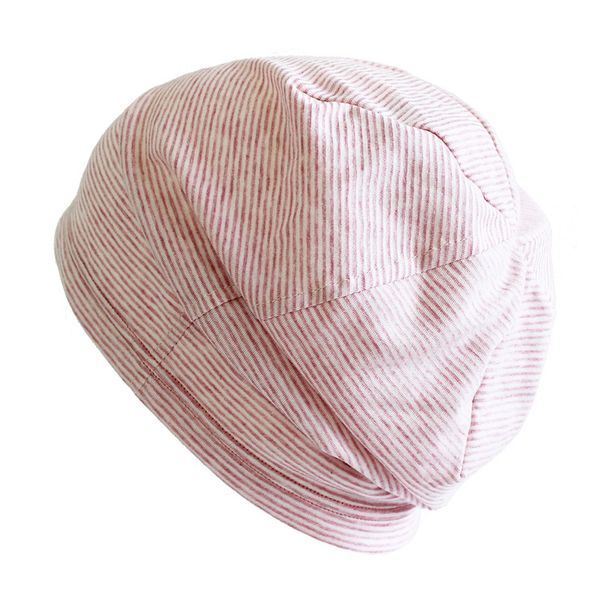 Kokoro Midsummer Medical Hat, Organic Thin Gauze Cap, Thinnest 0.01 inch (0.2 mm), pink border