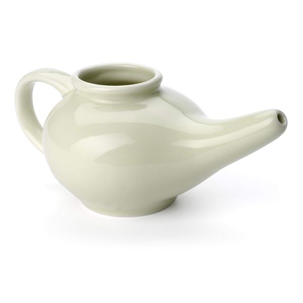 Aromatic Salt Premium Ceramic Neti Pot, Green