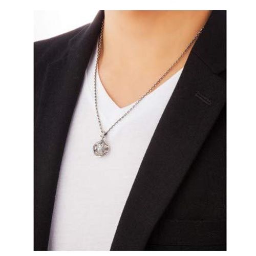 Crossfor New York for Men CrossforNew York Pendant Rock Eternity NMP-008 Authentic Beautiful Cool Stylish Bling Fashion Necklace Silver Jewelry Accessories Men Men Men Boyfriend Husband Son Birthday White Day Celebration Gift Present