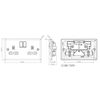 Knightsbridge CL9BCG 13A 2G DP Rounded Edge Switched Socket with Grey Insert, Silver