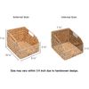 Pantry Baskets for Organizing, Wicker Baskets with Built-In Handles, Handwoven W