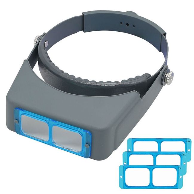 Headband Magnifier Visor, 1.5x Glass Lens, 20 inch Focal Length