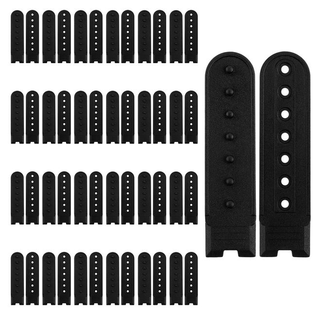 Abeillo 25 Pairs Snapback Straps for Hat, Plastic Fasteners Buckle with 7 Holes, Hats Caps Replacement Fastener, Black Snap Buckle Replacement Repair Strap for Baseball Cap Cowboy Hat