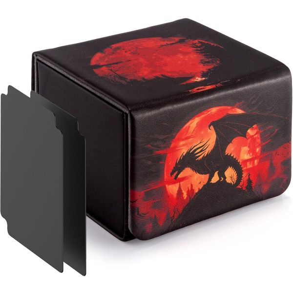 ULTRGEE Deck Box for MTG Cards - 2 Dividers, Card Storage Box Holds 110+ Single Sleeved Cards, Deck Boxes Compatible with TCG/OCG/YGO/PTCG (Bloodmoon Drake)