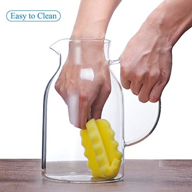 Borosilicate Glass Pitcher with Lid and Spout - 68 Ounces Cold and
