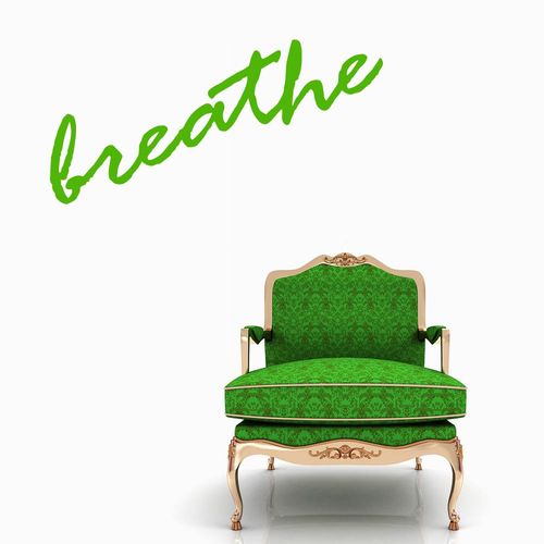 Breathe Word Wall Vinyl Decals Sticker Home Interior Decor for Any Room Housewares Mural Design Graphic Bedroom Wall Decal (5549)