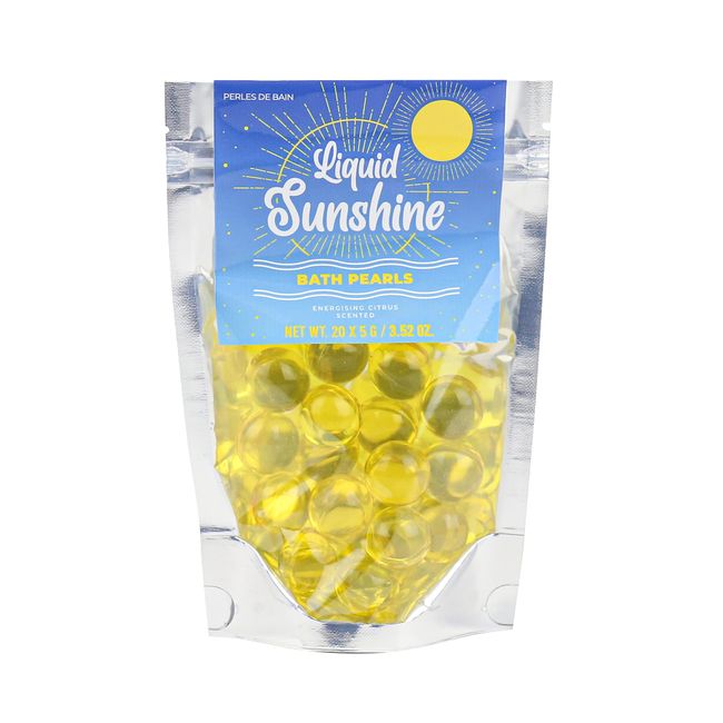 Gift Republic Pearls Bath Liquid Sunshine Vibes 20-Pack Citrus Scent, Multicoloured