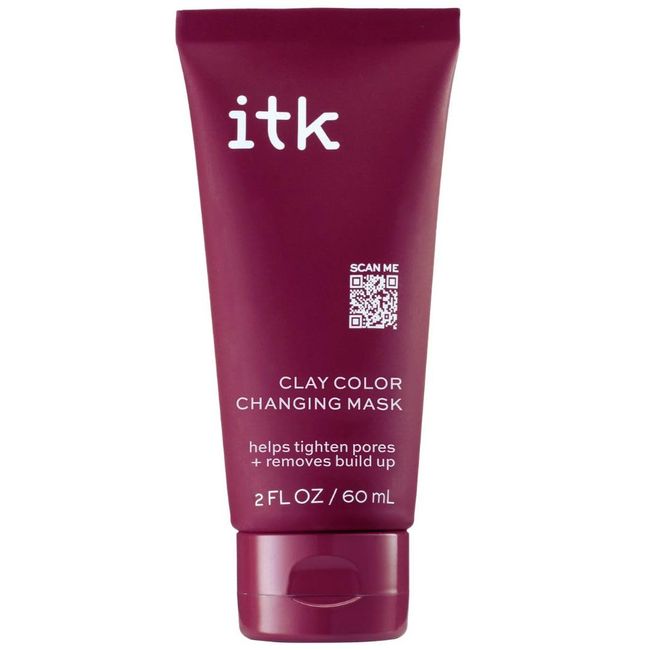 ITK Clay Color Changing Mask with Kaolin Clay |Deep Pore Cleanser + Pore Minimizer, Evens skin tone, 2 oz