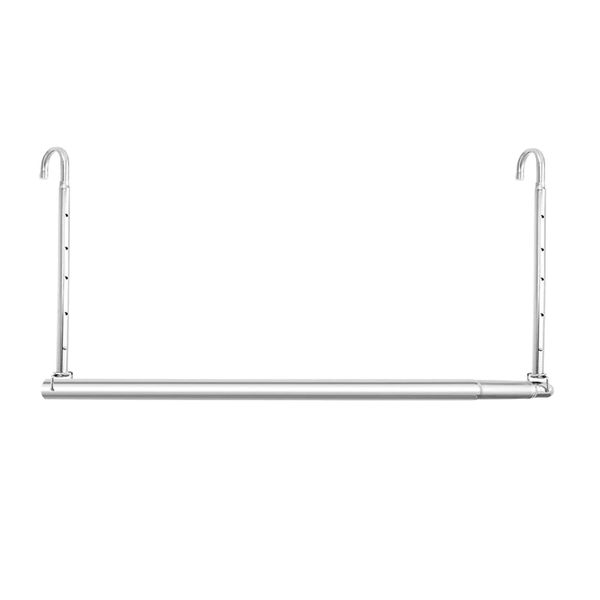 HDbonemu Closet Hanging Rod, Adjustable Width and Height Space-Saving Clothes Hanging Bar, 1 Pack Chrome