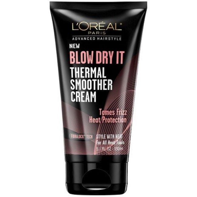 L'Oreal Paris Advanced Hairstyle Blow Dry It Thermal Smoother Cream, 5.1 Ounce