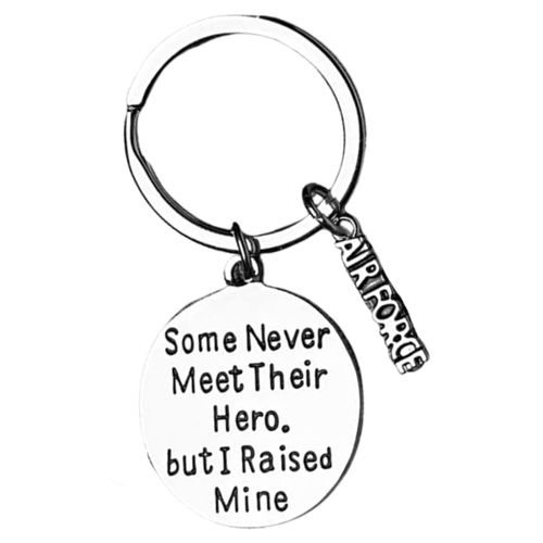 US Air force Corps Mom - Dad Charm Keychain, Raised Hero Jewelry, United Stated AirForce Gift, Military Mother - Father Keychain