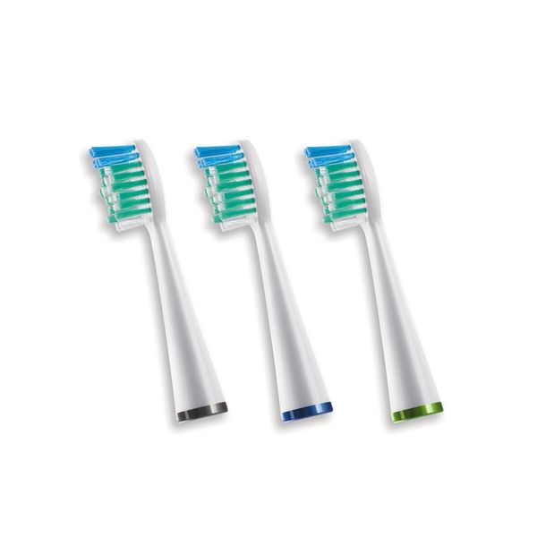 Waterpik Standard Brush Heads, Replacement Sonic Toothbrush Heads for Sensonic and Complete Care, 3 count (Pack of 1) (SRRB-3E)