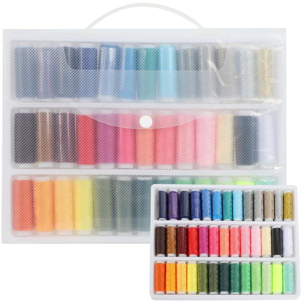 fogman Hand Sewing Thread Handbag, Storage Case, Translucent Box, Portable, Set of 39 Colors