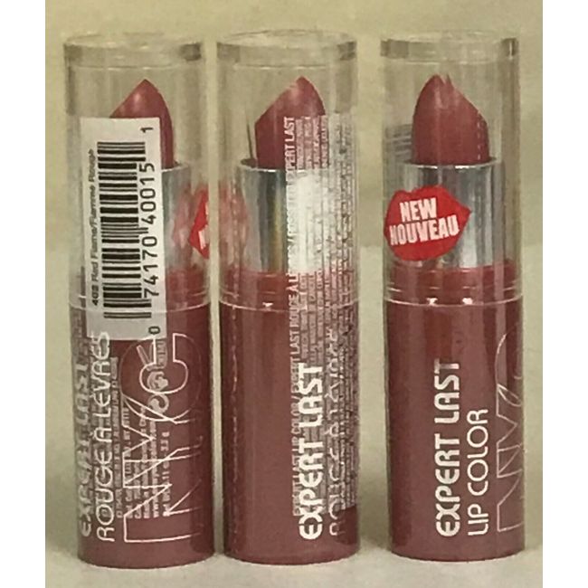 6 NYC New York Color Expert last Lip Color Lipstick RED FLAME # 402  Sealed