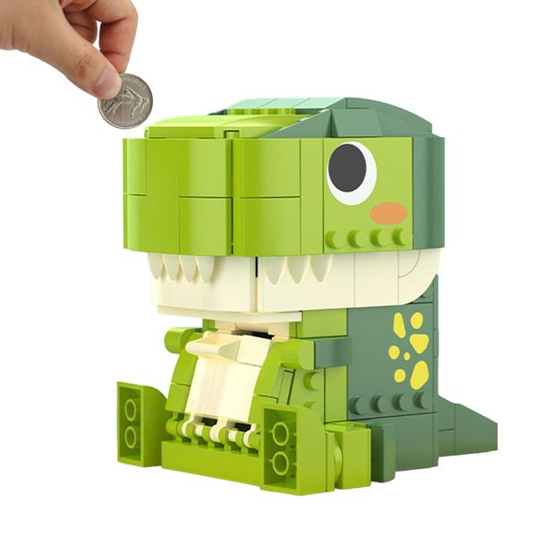 Auhora Dinosaur Toys Building Block Birthday Piggy Bank for Kids 5 6 7 8 9 Years and Older, Money Coin Bank for Boys and Girls