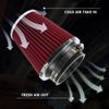 Red 3inch 76mm High Flow Inlet Dry Air Filter Cold Air Intake Cone Replacement