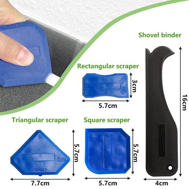 Caulking Tool Kit Silicone Joint Sealant Spreader Spatula Scraper Edge  Repair Tools Silicone Removal Tool Kit Caulking Scraper
