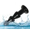 Super Thick Plug, 3 Beads, Plug, G-Spot Prostate Stimulation, Width, Suction Cup, For Anus, Unisex, Black