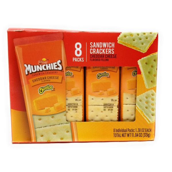 Frito Lay, Munchies, Cheddar Cheese Crackers, 11.4oz Box (Pack of 4)