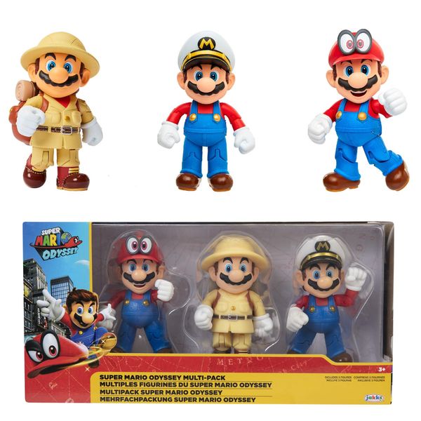 Nintendo Super Mario 406534 Odyssey Pack of 3 10 cm