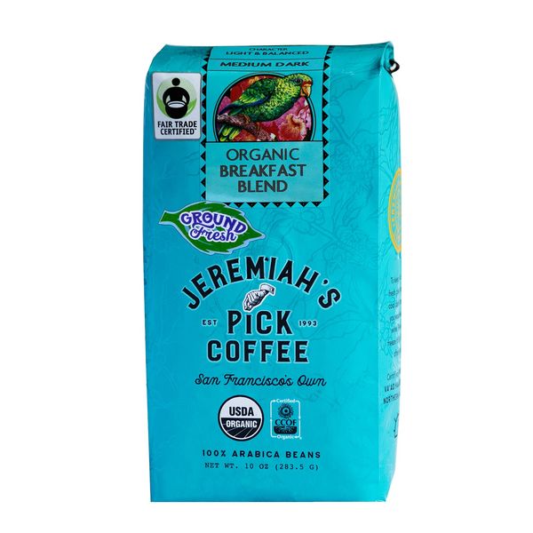Organic Breakfast Blend - Ground Coffee for Drip - 10oz, Caffeinated