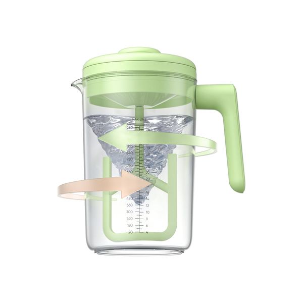 NehNeh Baby Electric Baby Formula Mixing Pitcher, Bi-directional Alternating Stirring | No Air Bubble | No Clumps | No Drip Spout | Spill-free Lid | Infant Formula Pitcher Mixer 36Oz, BPA Free -Green