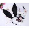 SCSpecial Bunny Ears Headband Easter Headband Rabbit Ear Hair Band for Party Cosplay Costume Accessory - Black