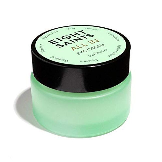 Eight Saints All In Eye Cream, Natural and Organic Anti Aging Under Eye Cream to Reduce Puffiness, Wrinkles, and Under Eye Bags, Dark Circles Under Eye Treatment, 0.5 Ounces