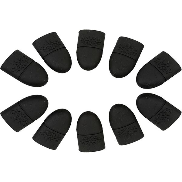 10pcs Silicone Nail Remover Caps Nail Covers Acrylic Gel Polish Soak Off (Black)