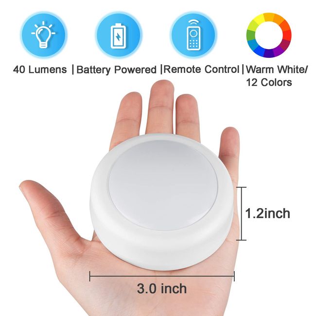 Wireless Led Puck Lights With Remote Control,battery Powered