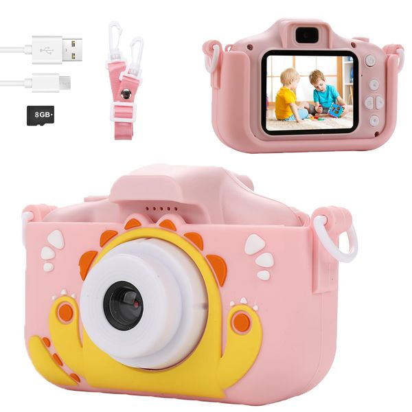 Kids Camera Digital Camera for Girls Boys Age 3-8, 1080P Toddler Video Camera for Kids with Cartoon Soft Silicone Case, Toddler Girls Toys Age 6-8, Best Christmas Birthday Gift for Kids