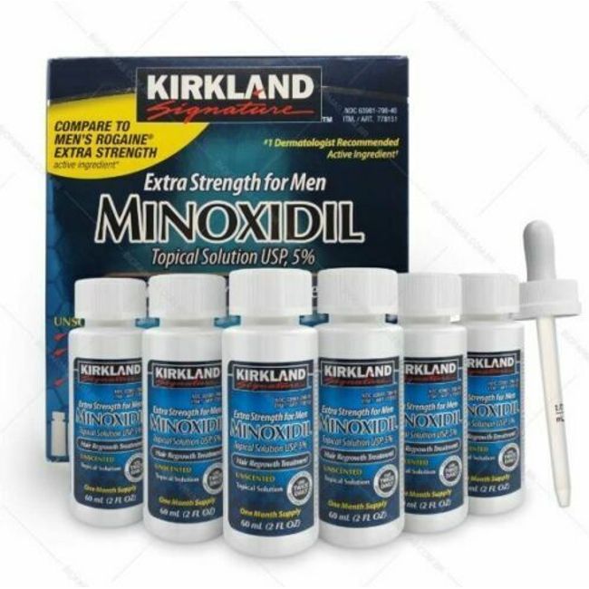 6 Months Supply Kirkland Minoxidil 5% Extra Strength Men Hair Regrowth Solution