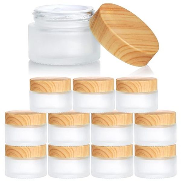 DIFEIUKI Cream Refill Containers, Set of 12, Glass Bottles, Capacity 30g, Light-Proof Bottles, Frosted Glass Bottles, Cream Containers, Small Portions, Storage Bottles, Powder Cases, Cosmetics Refill Containers, Business Trips, Travel Supplies, With Lids